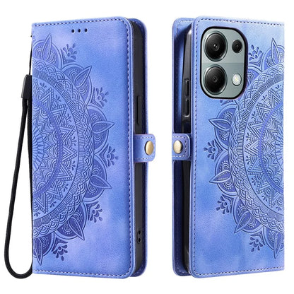 Style 016 For Xiaomi Poco M6 Pro 4G / Redmi Note 13 Pro 4G Case Skin Feel Totem Imprinted Wallet Leather Phone Cover