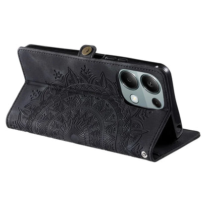 Style 016 For Xiaomi Poco M6 Pro 4G / Redmi Note 13 Pro 4G Case Skin Feel Totem Imprinted Wallet Leather Phone Cover