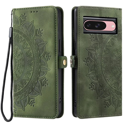 Style 016 For Google Pixel 9 Pro / Pixel 9 Case Skin Feel Totem Imprinted Wallet Leather Phone Cover