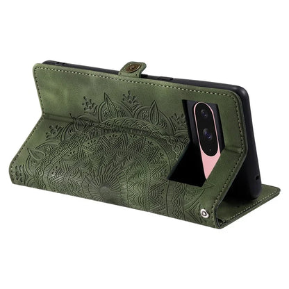 Style 016 For Google Pixel 9 Pro / Pixel 9 Case Skin Feel Totem Imprinted Wallet Leather Phone Cover