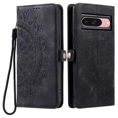 Style 016 For Google Pixel 9 Pro / Pixel 9 Case Skin Feel Totem Imprinted Wallet Leather Phone Cover