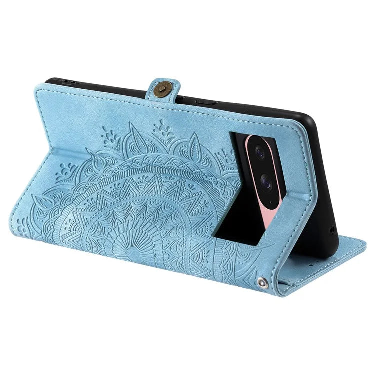 Style 016 For Google Pixel 9 Pro / Pixel 9 Case Skin Feel Totem Imprinted Wallet Leather Phone Cover