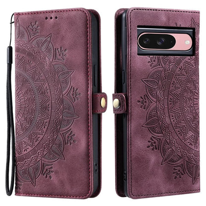 Style 016 For Google Pixel 9 Pro / Pixel 9 Case Skin Feel Totem Imprinted Wallet Leather Phone Cover