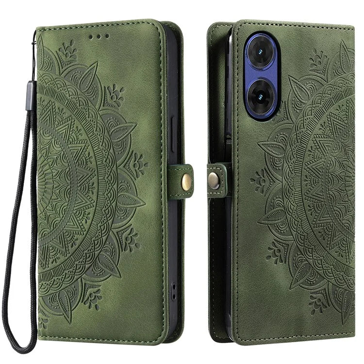 Style 016 For Motorola Moto G85 5G / S50 Neo 5G Case Skin Feel Totem Imprinted Wallet Leather Phone Cover