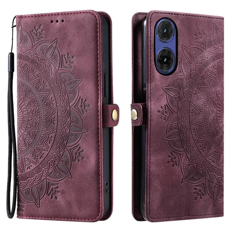 Style 016 For Motorola Moto G85 5G / S50 Neo 5G Case Skin Feel Totem Imprinted Wallet Leather Phone Cover