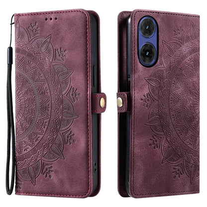 Style 016 For Motorola Moto G85 5G / S50 Neo 5G Case Skin Feel Totem Imprinted Wallet Leather Phone Cover