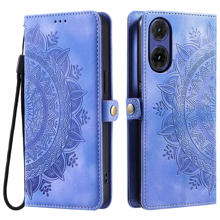 Style 016 For Motorola Moto G85 5G / S50 Neo 5G Case Skin Feel Totem Imprinted Wallet Leather Phone Cover