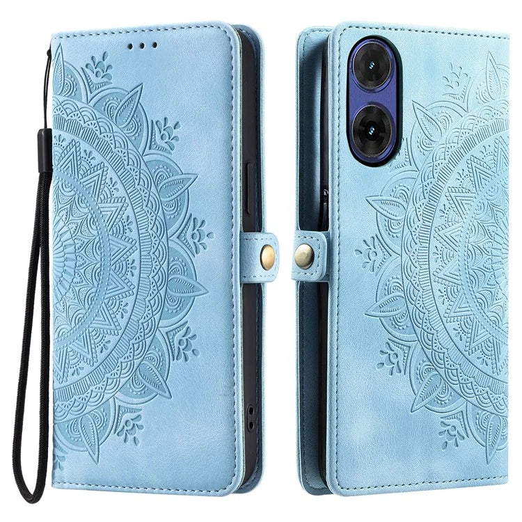 Style 016 For Motorola Moto G85 5G / S50 Neo 5G Case Skin Feel Totem Imprinted Wallet Leather Phone Cover
