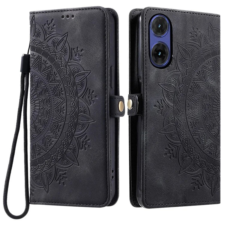Style 016 For Motorola Moto G85 5G / S50 Neo 5G Case Skin Feel Totem Imprinted Wallet Leather Phone Cover