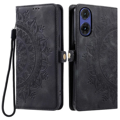 Style 016 For Motorola Moto G85 5G / S50 Neo 5G Case Skin Feel Totem Imprinted Wallet Leather Phone Cover