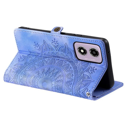 Style 016 For Motorola Moto E14 4G / G24 4G / G04 4G Case Skin Feel Totem Imprinted Wallet Leather Phone Cover