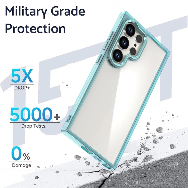 For Samsung Galaxy S24 Ultra Case Shockproof TPU+PC Hybrid Clear Phone Cover