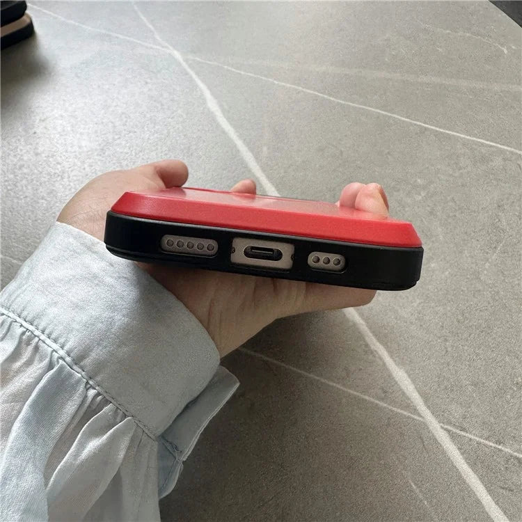 For iPhone 16 Plus Case with Sliding Card Holder PC+TPU Phone Back Cover