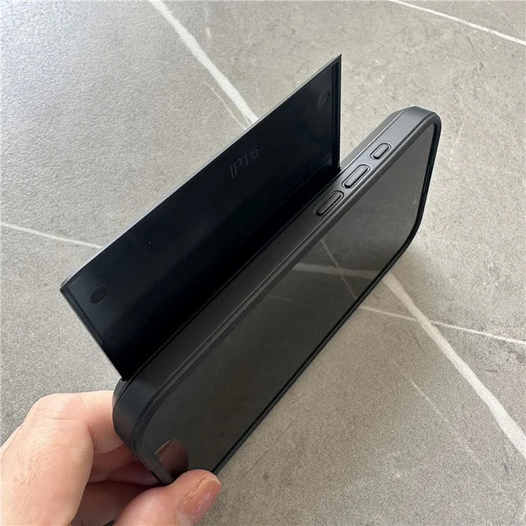 For iPhone 16 Plus Case with Sliding Card Holder PC+TPU Phone Back Cover