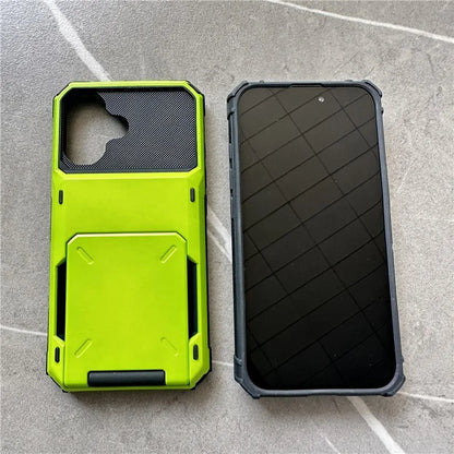 For iPhone 16 Case PC+TPU Dual Layer Back Phone Cover with Card Holder