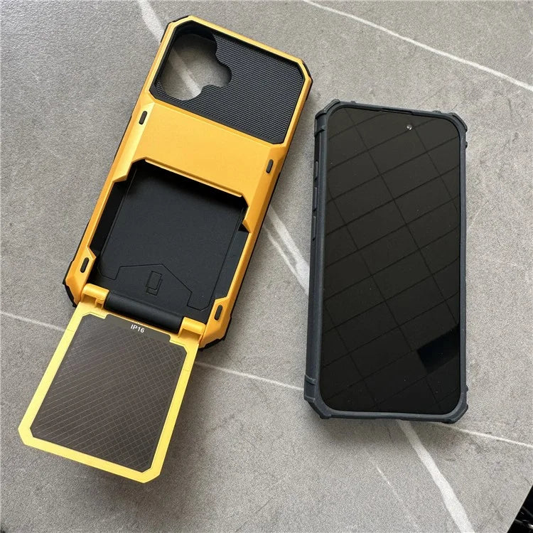 For iPhone 16 Plus Case PC+TPU Dual Layer Back Phone Cover with Card Holder
