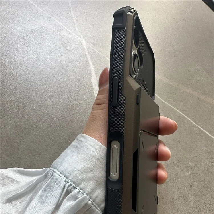 For iPhone 16 Plus Case PC+TPU Dual Layer Back Phone Cover with Card Holder