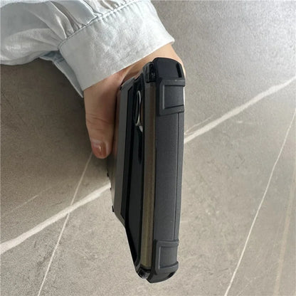 For iPhone 16 Plus Case PC+TPU Dual Layer Back Phone Cover with Card Holder
