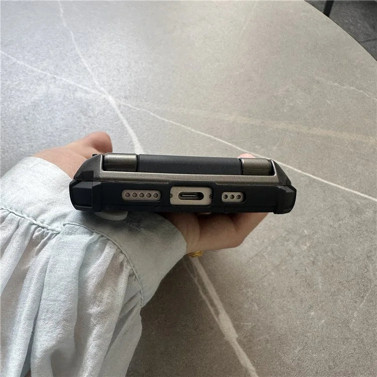 For iPhone 16 Plus Case PC+TPU Dual Layer Back Phone Cover with Card Holder