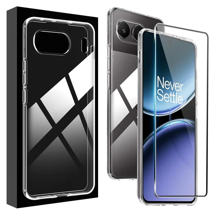 For OnePlus Nord 4 Clear TPU Anti-Scratch Phone Case + 2.5D Arc Edge Screen Protector