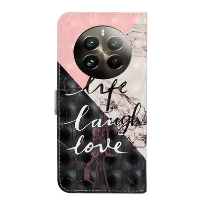 For Realme 12 4G / 12+ 5G Case 3D Creative Pattern PU Leather Stand Phone Cover