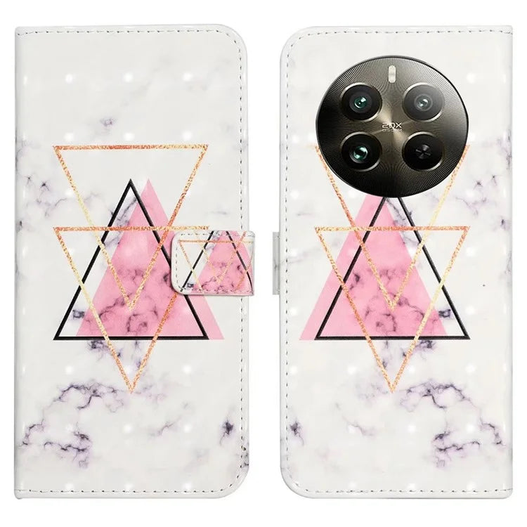 For Realme 12 4G / 12+ 5G Case 3D Creative Pattern PU Leather Stand Phone Cover