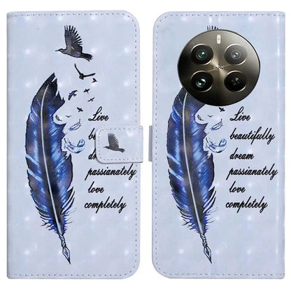 For Realme 12 4G / 12+ 5G Case 3D Creative Pattern PU Leather Stand Phone Cover