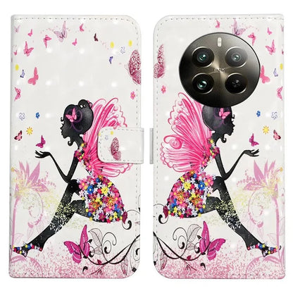 For Realme 12 4G / 12+ 5G Case 3D Creative Pattern PU Leather Stand Phone Cover