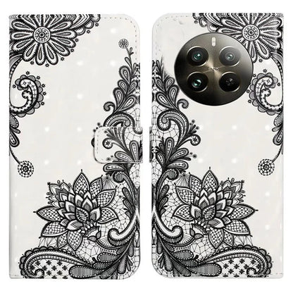 For Realme 12 4G / 12+ 5G Case 3D Creative Pattern PU Leather Stand Phone Cover