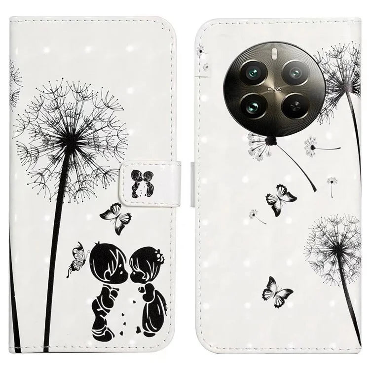 For Realme 12 4G / 12+ 5G Case 3D Creative Pattern PU Leather Stand Phone Cover