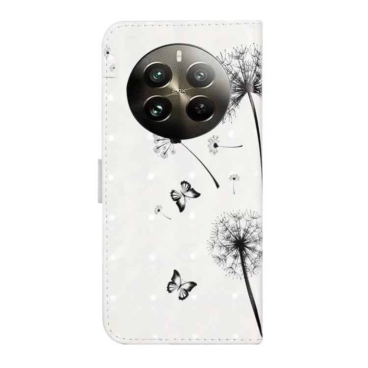 For Realme 12 4G / 12+ 5G Case 3D Creative Pattern PU Leather Stand Phone Cover