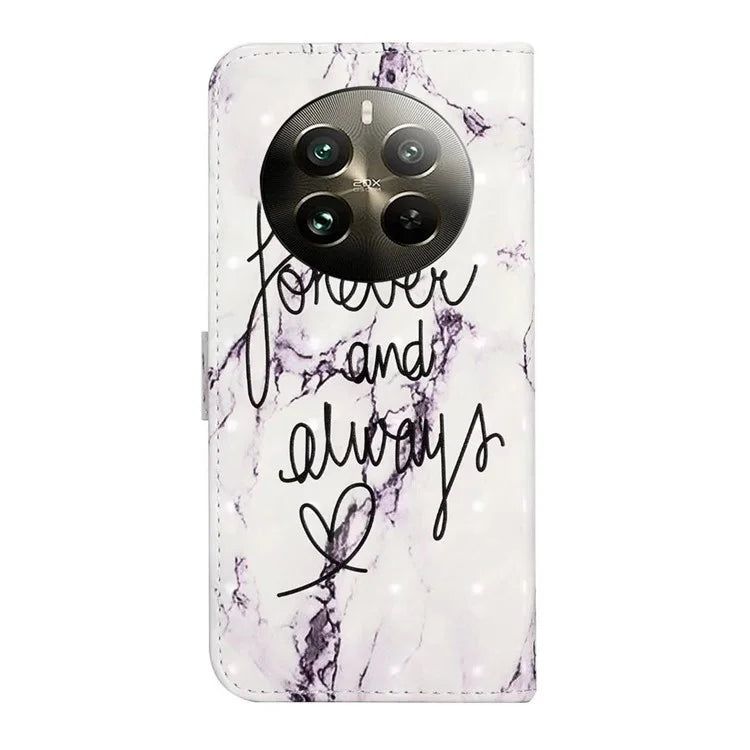 For Realme 12 4G / 12+ 5G Case 3D Creative Pattern PU Leather Stand Phone Cover