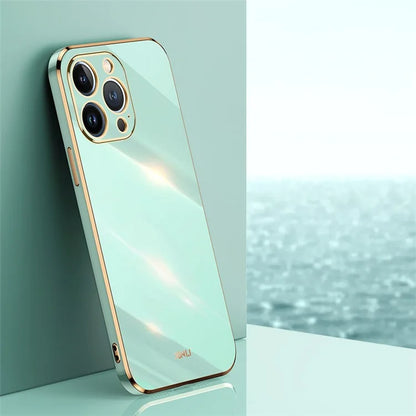 XINLI For iPhone 16 Pro Case TPU Phone Cover with Electroplating Frame