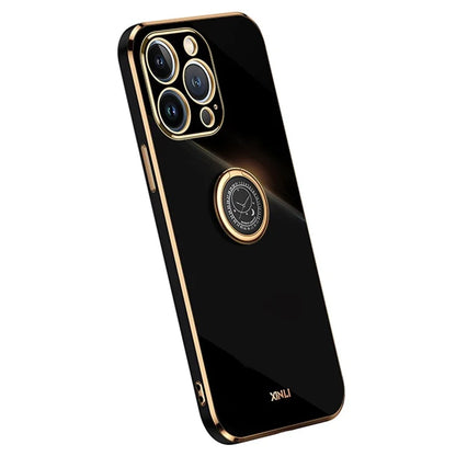 XINLI For iPhone 16 Pro Case Ring Kickstand Electroplating TPU Phone Cover