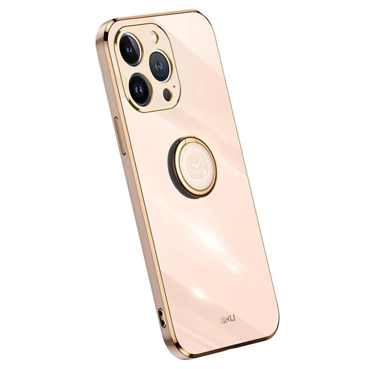XINLI For iPhone 16 Pro Case Ring Kickstand Electroplating TPU Phone Cover