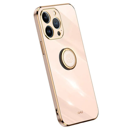 XINLI For iPhone 16 Pro Case Ring Kickstand Electroplating TPU Phone Cover