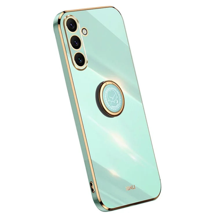 XINLI For Samsung Galaxy A16 5G Case Ring Kickstand Electroplating TPU Phone Cover