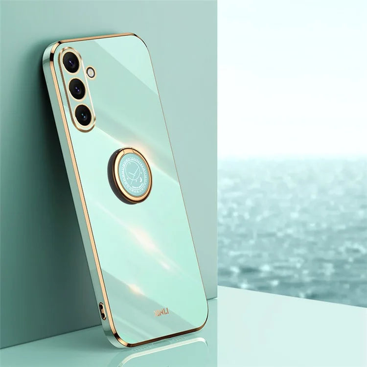 XINLI For Samsung Galaxy A16 5G Case Ring Kickstand Electroplating TPU Phone Cover