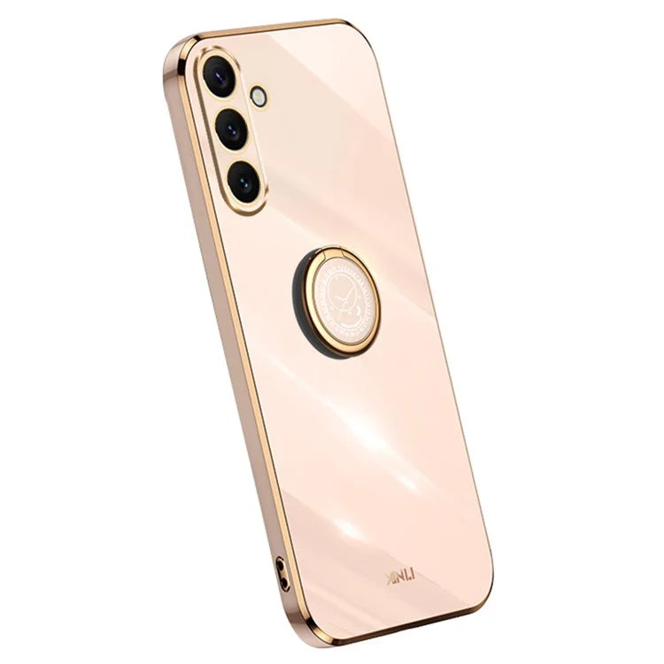 XINLI For Samsung Galaxy A16 5G Case Ring Kickstand Electroplating TPU Phone Cover