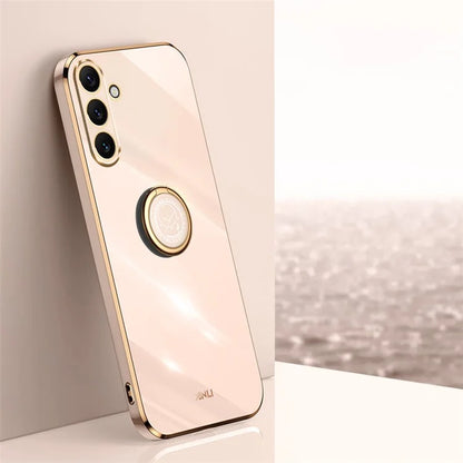 XINLI For Samsung Galaxy A16 5G Case Ring Kickstand Electroplating TPU Phone Cover