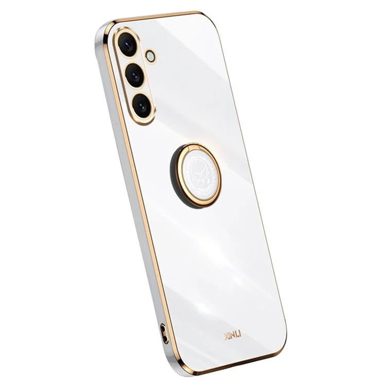 XINLI For Samsung Galaxy A16 5G Case Ring Kickstand Electroplating TPU Phone Cover