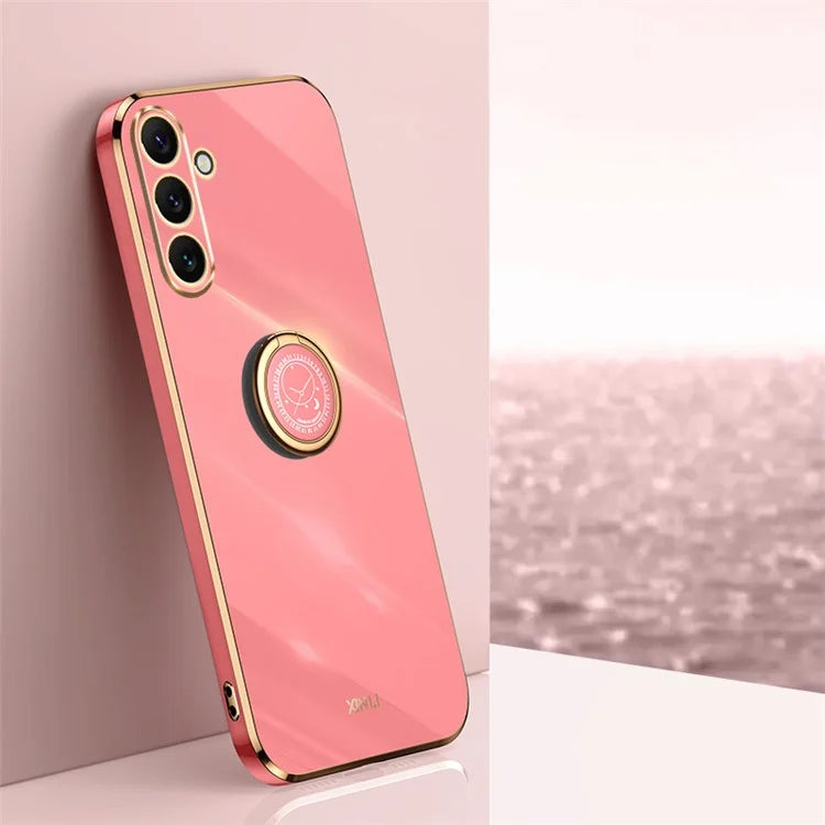 XINLI For Samsung Galaxy A16 5G Case Ring Kickstand Electroplating TPU Phone Cover
