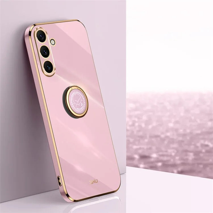XINLI For Samsung Galaxy A16 5G Case Ring Kickstand Electroplating TPU Phone Cover