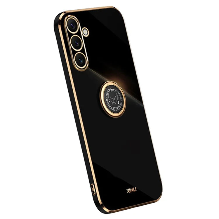 XINLI For Samsung Galaxy A16 5G Case Ring Kickstand Electroplating TPU Phone Cover