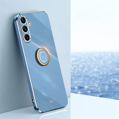 XINLI For Samsung Galaxy A16 5G Case Ring Kickstand Electroplating TPU Phone Cover