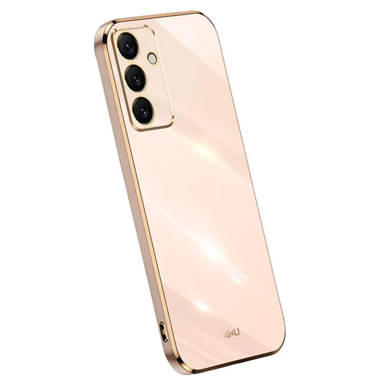 XINLI For Samsung Galaxy S24 FE Case TPU Phone Cover with Electroplating Frame