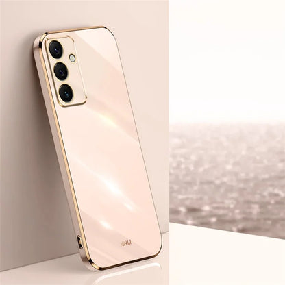 XINLI For Samsung Galaxy S24 FE Case TPU Phone Cover with Electroplating Frame
