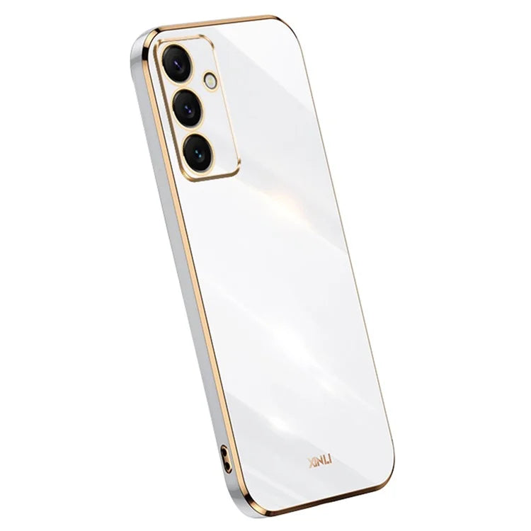 XINLI For Samsung Galaxy S24 FE Case TPU Phone Cover with Electroplating Frame