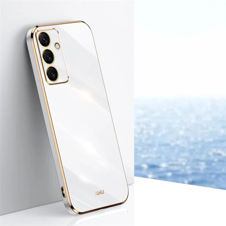 XINLI For Samsung Galaxy S24 FE Case TPU Phone Cover with Electroplating Frame
