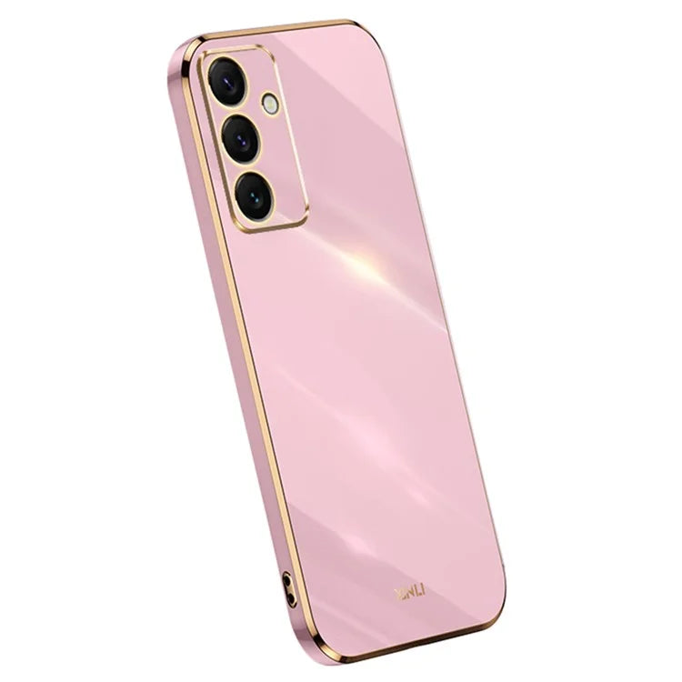XINLI For Samsung Galaxy S24 FE Case TPU Phone Cover with Electroplating Frame